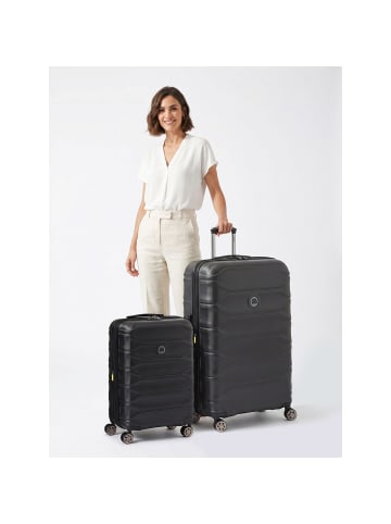 Delsey Meteor 4-Rollen Kofferset S+L mit Dehnfalte deep black