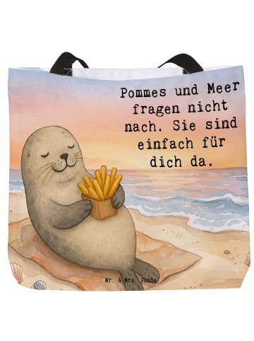 Mr. & Mrs. Panda Reisetasche Robbe Pommes Design mit Spruch in Weiß