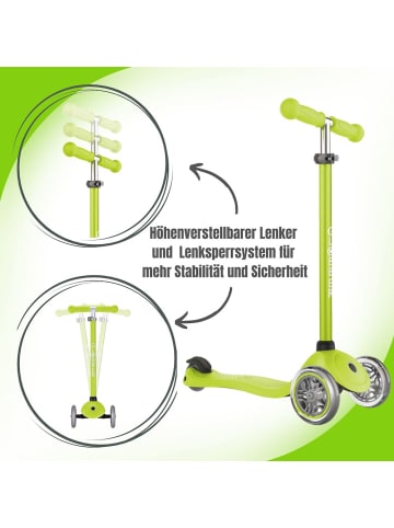 authentic Globber Primo 3-Wheels-Scooter / Roller - Farbe: Lime Grün