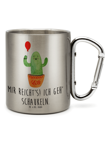 Mr. & Mrs. Panda Tasse Kaktus Luftballon mit Spruch in Silber