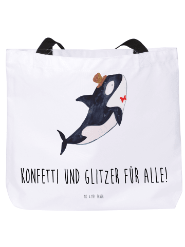 Mr. & Mrs. Panda Shopper Orca Zylinder mit Spruch in Weiß