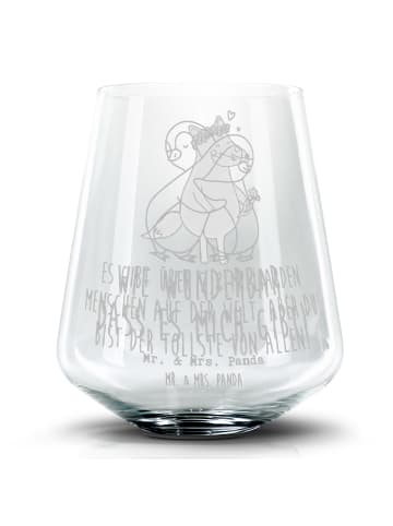 Mr. & Mrs. Panda Blümchentail Glas Pinguine Kuscheln mit Spruch in Transparent