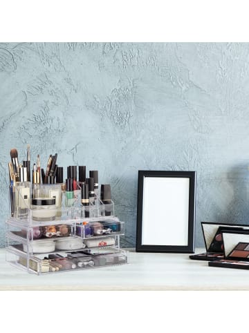 relaxdays 2x Make Up Organizer in Transparent