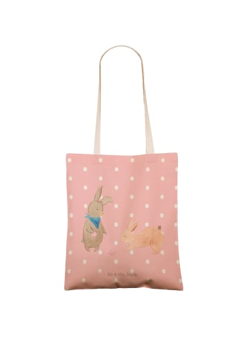 Mr. & Mrs. Panda Shopping Bag Hasen Muschel ohne Spruch in Rot Pastell