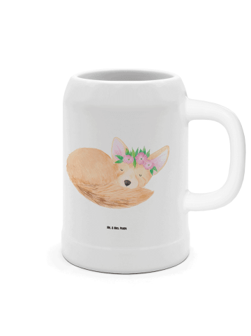 Mr. & Mrs. Panda Krug Wüstenfuchs Blumen ohne Spruch in Weiß