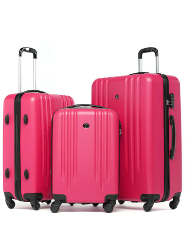 FERGÉ Kofferset Hartschale 3-teilig Hartschale 3 teilig Koffer Set Marseille in pink