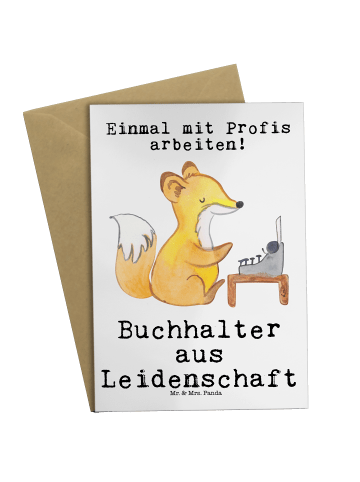 Mr. & Mrs. Panda Klappkarte Buchhalter Leidenschaft mit Spruch in Weiß