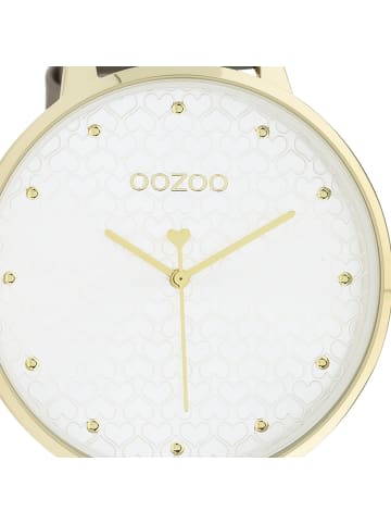 Oozoo Armbanduhr Oozoo Timepieces taupe, grau extra groß (ca. 48mm)