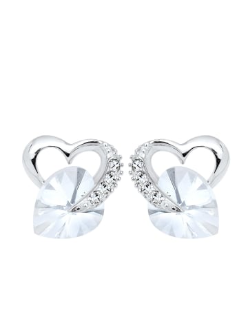 Elli Ohrringe 925 Sterling Silber Herz in Weiß