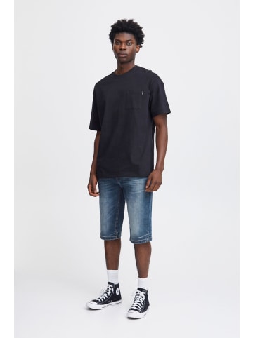BLEND Chino Shorts Kurze Bermuda Hose aus Leinen und Baumwolle in Blau