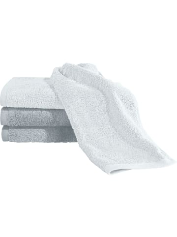 Erwin Müller Frottier Gästetuch 4er-Pack Bühl in weiß/silber