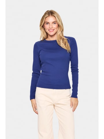 SAINT TROPEZ Langarm-Bluse AsterSZ Slim fit in Midnight Sail