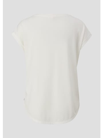 QS T-Shirt kurzarm in Creme