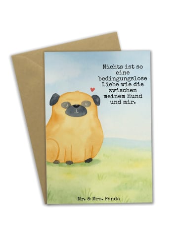Mr. & Mrs. Panda Grußkarte Mops Design mit Spruch in Weiß