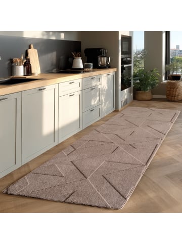 KADIMA DESIGN Teppich Kurzflor Geometrisch Microfaser Innen in Beige