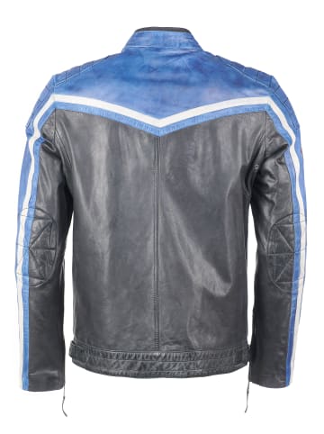 TOP GUN Lederjacke TGJ1005 in schwarz/blau