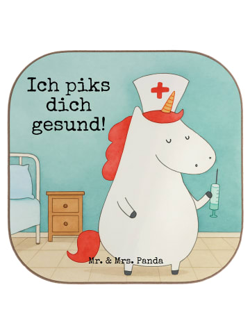 Mr. & Mrs. Panda Untersetzer für Gläser Einhorn Krankenschwester... in Weiß
