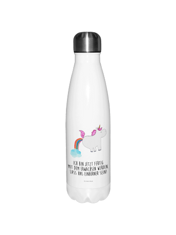 Mr. & Mrs. Panda Trinkflasche Einhorn Pupsen mit Spruch in Weiß