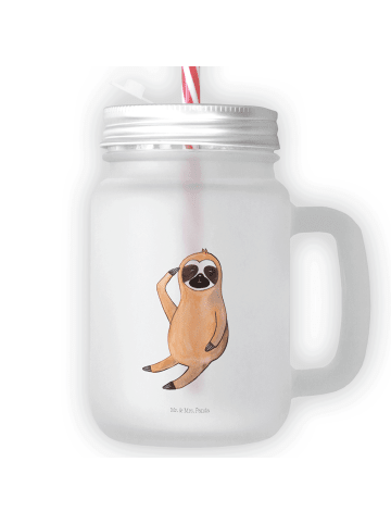 Mr. & Mrs. Panda Limonadenglas Faultier Vogel ohne Spruch in Transparent