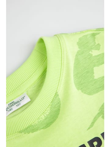 Coccodrillo Baumwoll-T-Shirt mit kurzen Ärmeln in limonengrün