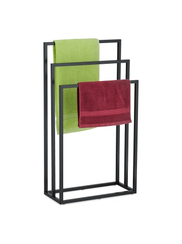 relaxdays Handtuchständer in Schwarz - (B)46 x (H)82,5 x (T)21 cm