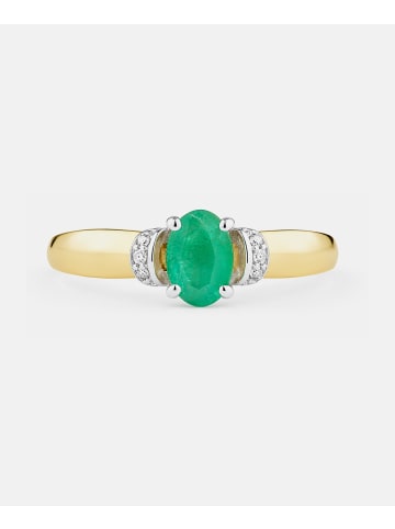Diamant L'éternel Ring, mit Smaragd, 375 Gelbgold