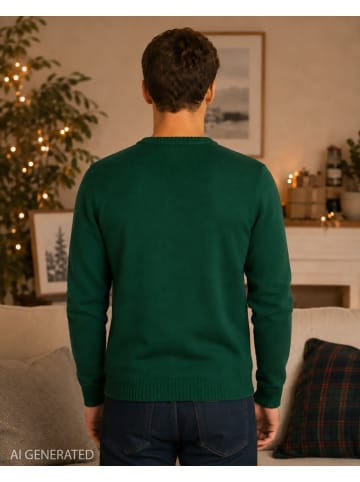 United Labels Winterpullover Rentier Winter Strick Pullover Sweatshirt Ugly Sweater in grün