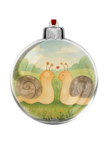 Mr. & Mrs. Panda Weihnachtskugel Schnecken Liebe Design ohne Spruch in Weiß