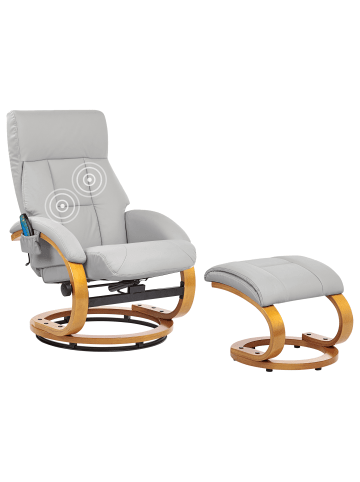 Beliani Massagestuhl FORCE in Grau/Braun - (W) 55 x (H) 100 x (L) 80 cm