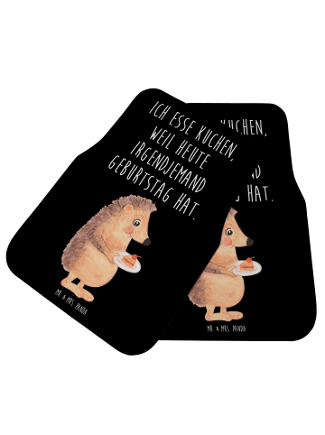 Mr. & Mrs. Panda Fußmatte Auto Igel Kuchenstück mit Spruch in Schwarz