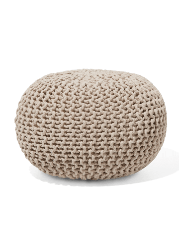 Beliani Pouf CONRAD in Beige - (W) 40 x (H) 25 x (L) 40 cm