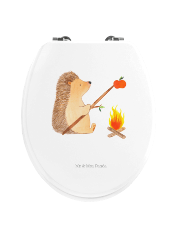 Mr. & Mrs. Panda Toilettendeckel Igel Grillen ohne Spruch in Weiß