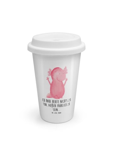 Mr. & Mrs. Panda becher kaffee Axolotl Hurra mit Spruch in Weiß