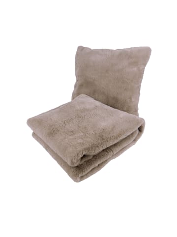 Kayoom Dekokissen & Decke - Tagesdecke Aimee 625 2er-Set in taupe