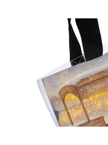 Mr. & Mrs. Panda Tote Bag Igel Maronen Design mit Spruch in Weiß