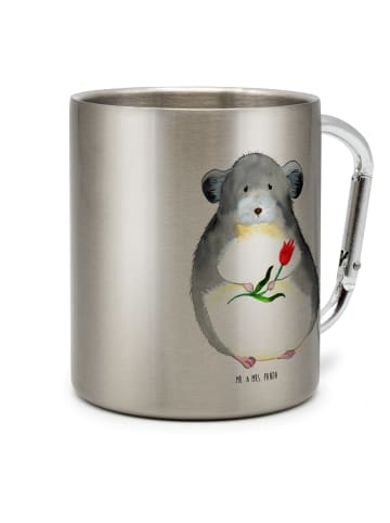 Mr. & Mrs. Panda Thermobecher Chinchilla Blume ohne Spruch in Silber