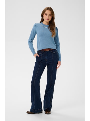 SAINT TROPEZ Strickpullover TemmaSZ Gerade Passform in Blue Shadow Melange