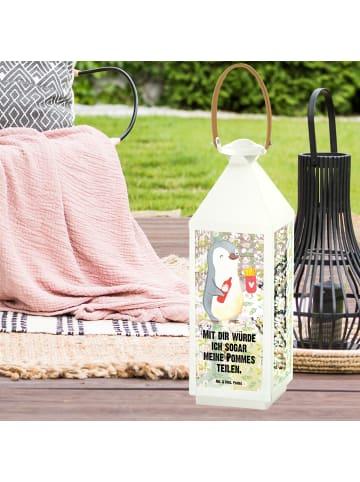 Mr. & Mrs. Panda Laterne Pinguin Pommes mit Spruch in Transparent
