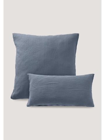 Hessnatur Musselin Kissenbezug in stahlblau