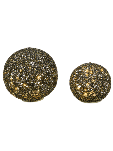 Beliani 3-tlg LED Deko BOLMEN in Schwarz