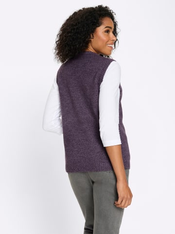 Sieh an! Strickweste in feige-aubergine-meliert