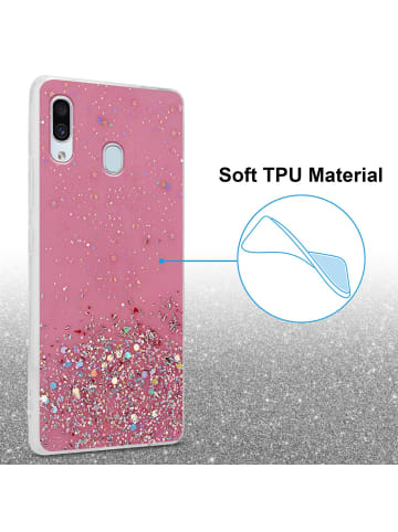 cadorabo Hülle für Samsung Galaxy A40 Glitter in Rosa mit Glitter