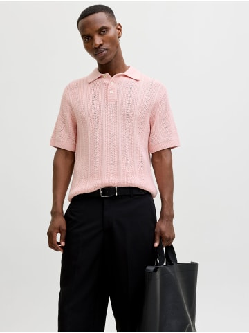 Jack & Jones Gestricktes Polo in Impatiens Pink