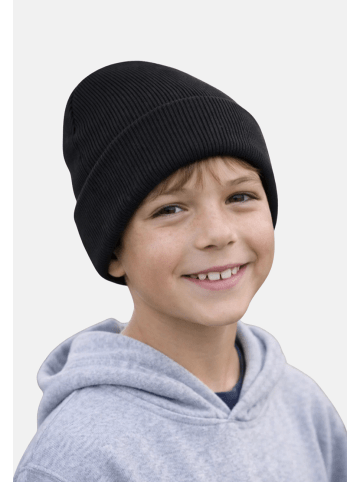 Yuhu Warme Kindermütze aus Strick für Jungen & Mädchen in Schwarz