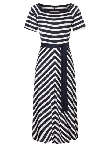 More & More Jersey-Streifenkleid in yarn stripes offwhite and ink blue
