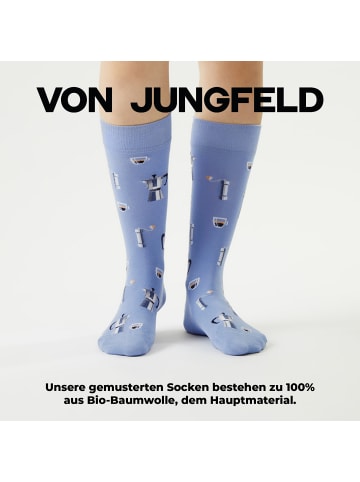 von Jungfeld Gemusterte Socken Italy Icons in Coffe (Icon)