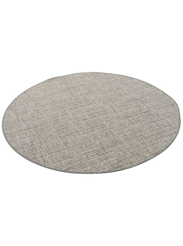 Snapstyle Sisal-Optik Designer Flachgewebe Teppich Pure Meliert Rund in Beige Grau