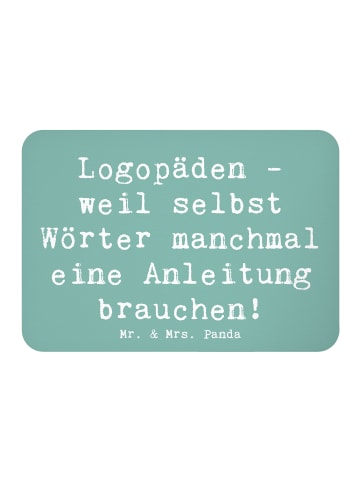Mr. & Mrs. Panda magnet Spruch Logopädin Helden mit Spruch in Meeresbrise