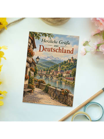 Mr. & Mrs. Panda Postkarte Deutschland-Reisepostkarte nostalgisc... in Weiß