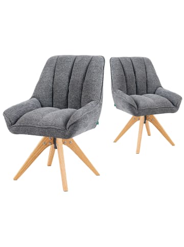 DUBI Möbel 2er-Set: Drehstuhl Mika-Lio in Grau - (B)60 x (H)88 x  (T)68 cm